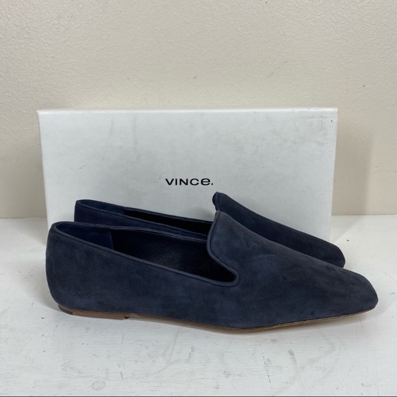 Vince Clark square toe loafers in coastal blue suede, size 7 - Picture 2 of 8